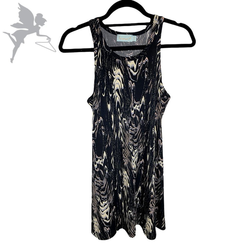 Veronica M. Marble Pattern Racerback Mini Dress - image 1